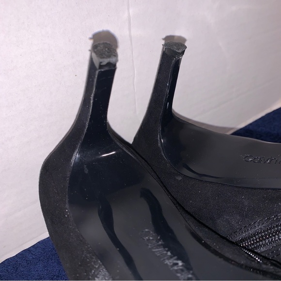 Calvin Klein Women’s 8.5 Shoes Jessy Point Toe Ankle Boot Stiletto Heel Black - Picture 6 of 7